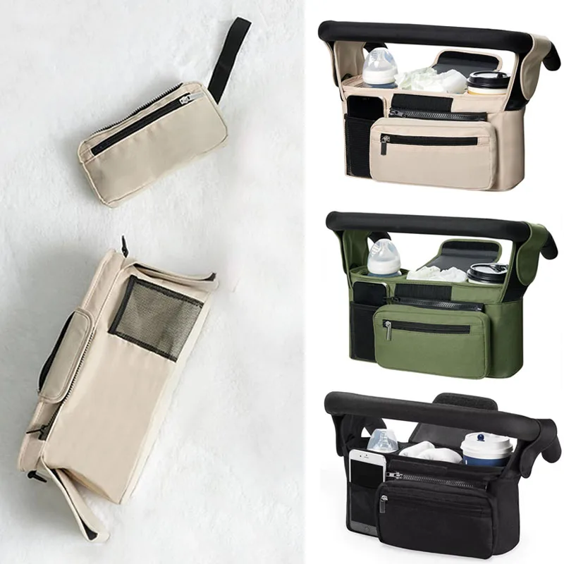 Baby Stroller Storage Large Capacity Travel Hanging Bag Mummy Bag Phone Bottle Holder Pram Diaper Bags Baby Stroller Accessories