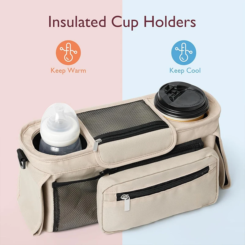 Baby Stroller Storage Large Capacity Travel Hanging Bag Mummy Bag Phone Bottle Holder Pram Diaper Bags Baby Stroller Accessories