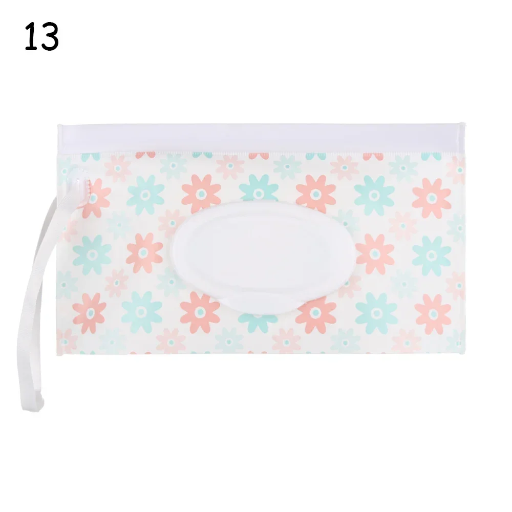 1Pc Baby Fashion Wipes Carrying Case Clutch and Clean Wet Wipes Bag for Stroller Cosmetic Pouch with Easy-Carry Snap-Strap