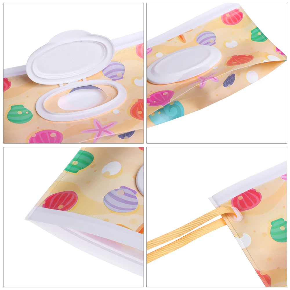 1Pc Baby Fashion Wipes Carrying Case Clutch and Clean Wet Wipes Bag for Stroller Cosmetic Pouch with Easy-Carry Snap-Strap
