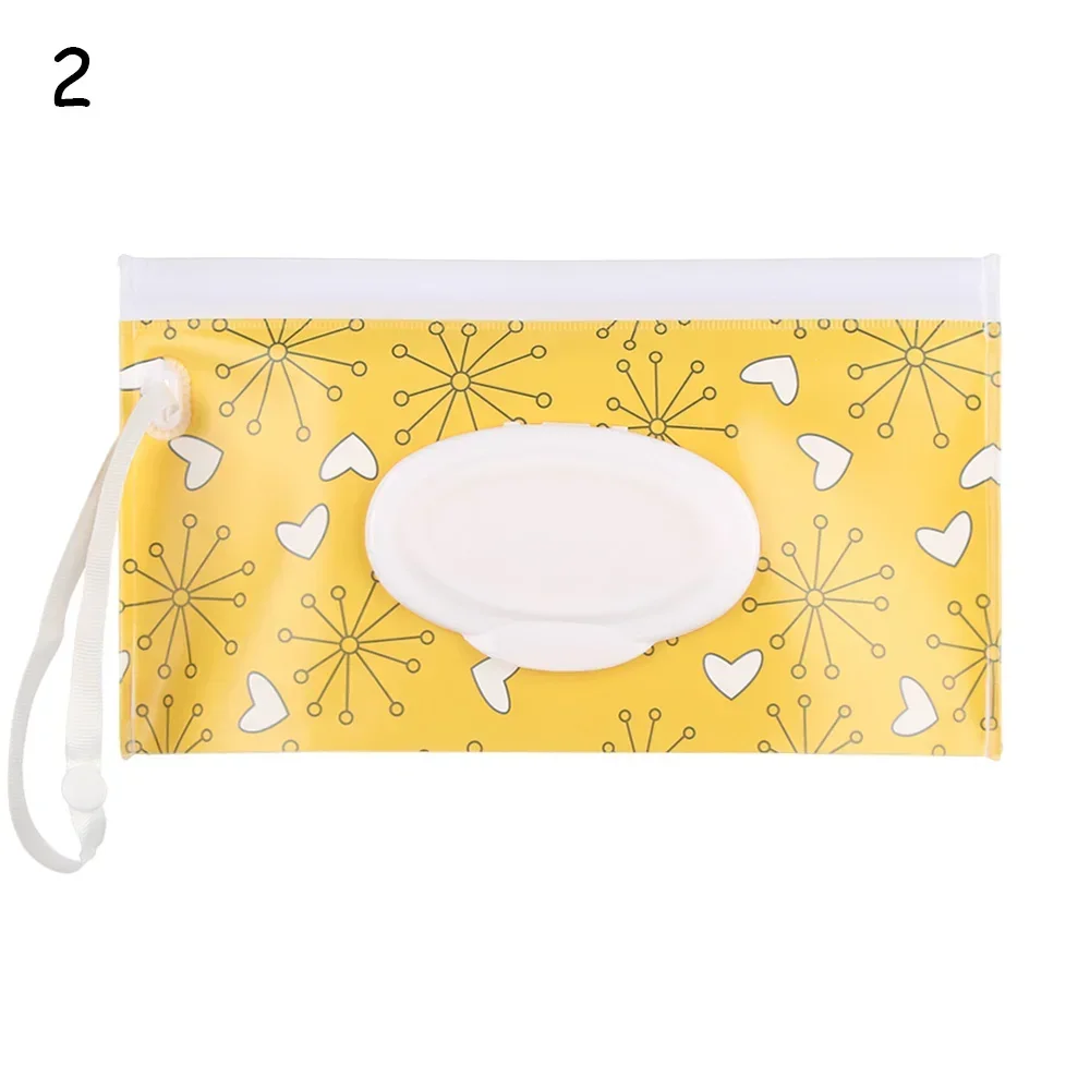1Pc Baby Fashion Wipes Carrying Case Clutch and Clean Wet Wipes Bag for Stroller Cosmetic Pouch with Easy-Carry Snap-Strap