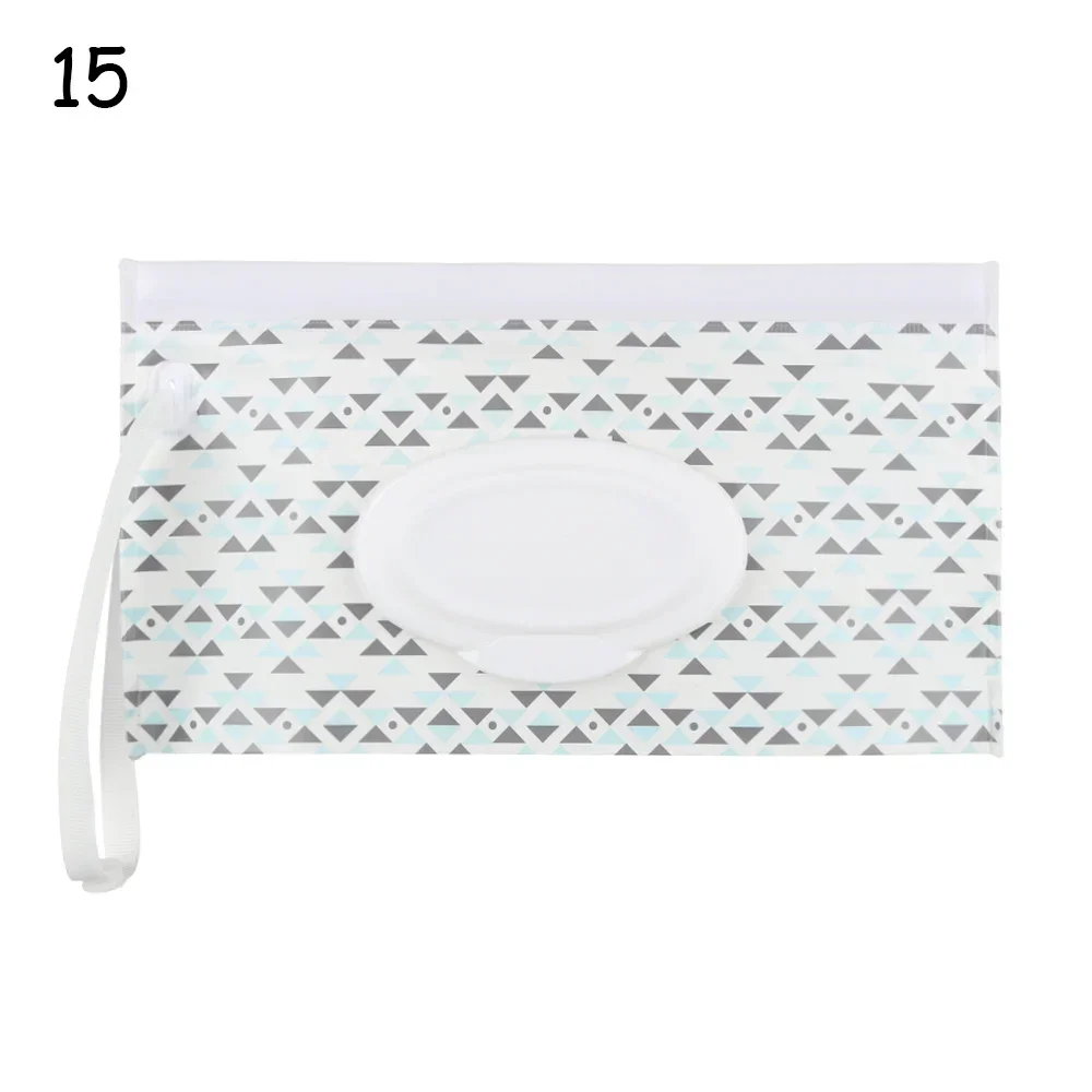 1Pc Baby Fashion Wipes Carrying Case Clutch and Clean Wet Wipes Bag for Stroller Cosmetic Pouch with Easy-Carry Snap-Strap