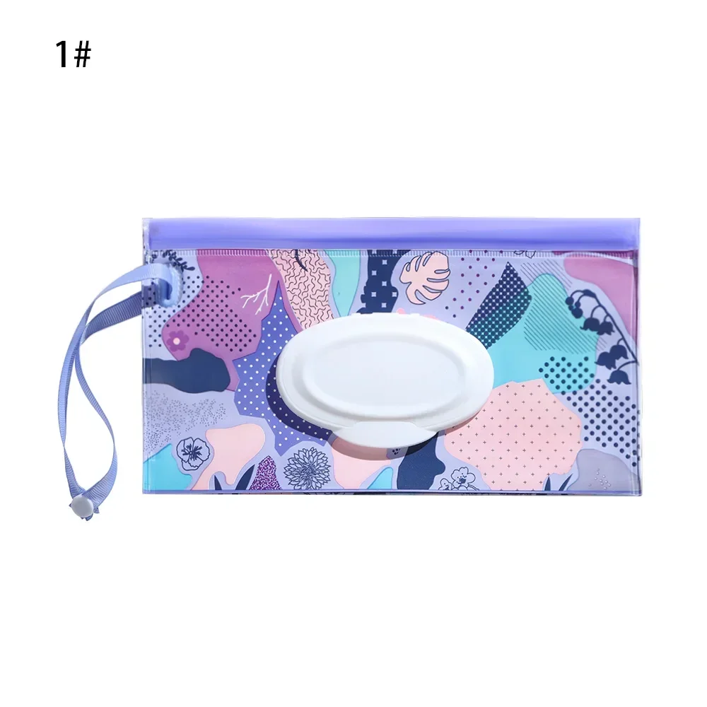 1Pc Baby Fashion Wipes Carrying Case Clutch and Clean Wet Wipes Bag for Stroller Cosmetic Pouch with Easy-Carry Snap-Strap