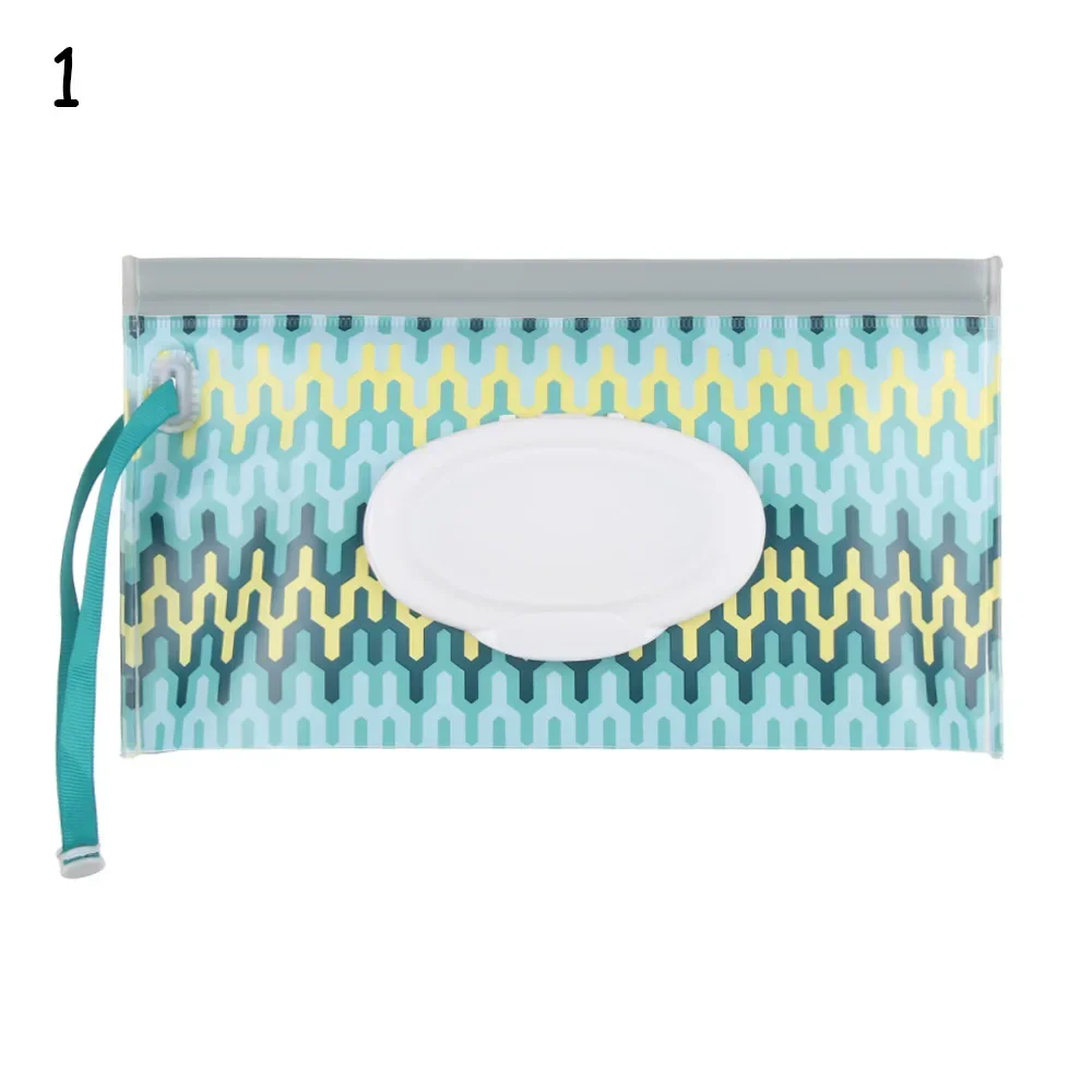 1Pc Baby Fashion Wipes Carrying Case Clutch and Clean Wet Wipes Bag for Stroller Cosmetic Pouch with Easy-Carry Snap-Strap