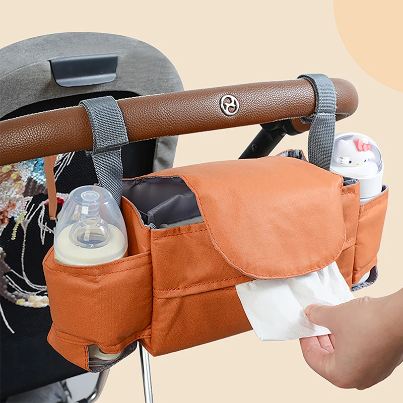 Stroller waterproof Organizer Bags  Large Capacity Travel Hanging Bag Bottle Holder Pram Diaper Bags Baby Stroller Accessories