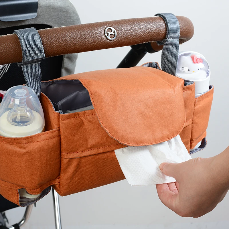 Stroller waterproof Organizer Bags Large Capacity Travel Hanging Bag Bottle Holder Pram Diaper Bags Baby Stroller Accessories