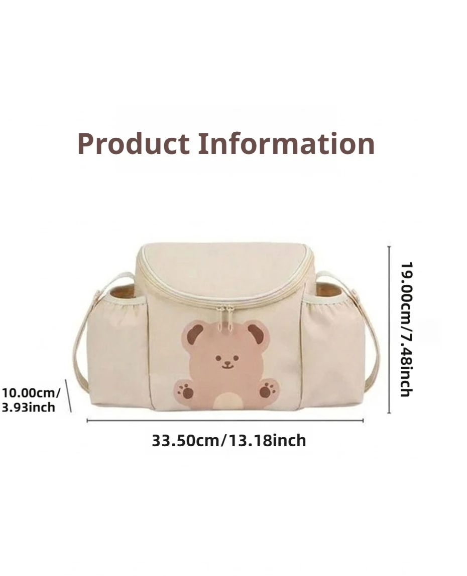 SEAMETAL Electric Scooter Handlebar Bag Waterproof PU Leather Motorbike Hanging Organizer Dual Side Pockets Baby Stroller Bag
