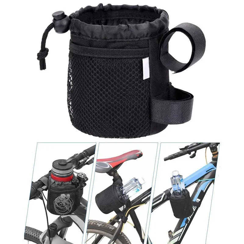 Bike Bottle Holder Cycling Handlebar Storage Bag Water Bottle Carrier Pouch Outdoor Camping Bicycle Stroller Scooter Cup Mount