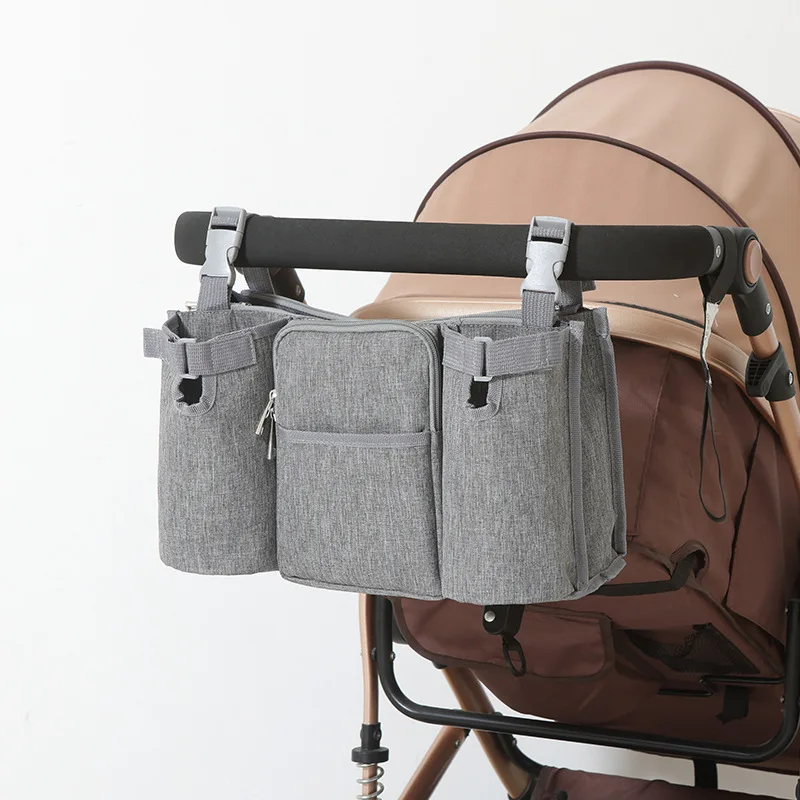 Waterproof Baby Stroller Organizer Diaper Bag Large Capacity Universal Hanging Bag for Bottles Phone